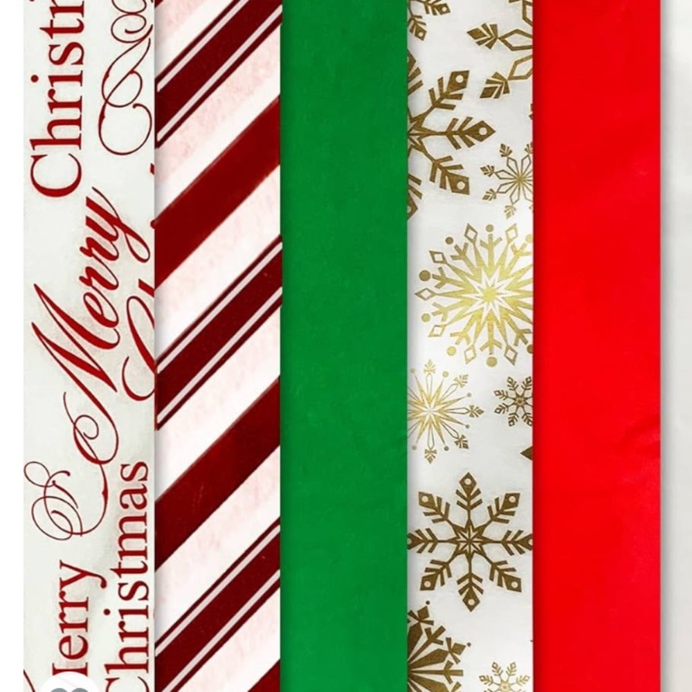 Christmas Tissue Paper With Foil 102 Sheets 20x20 Inch